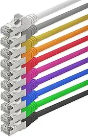 1aTTack CAT5 SFTP foil and braid shielded network patch cable with 2 x RJ45 connector set (10 colors, 10 pieces) 3.0 m
