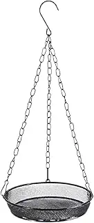 Traybird Feeder, Outdoor Traybird Feeder - Metal Mesh Outside Bird Feeding Tray, Garden Fence Decoration, Finch Caddy Paraquito Accessories with Chain