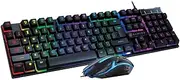 SG200 RGB Keyboard & Mouse Set, with LED Backlight, Anti-Skid Wheel, PC Gaming Companion, Immerse in Gaming Bliss with Keyboard & Mouse Set