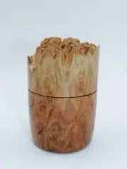 Handmade Ring Box or Trinket Box with Brown Mallee Burl & Natural Edge Top. #28