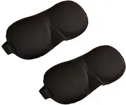 Sleeping Mask Pack of 2, Adjustable 3D Contoured Eye Masks, Lightweight & Comfortable Blindfold No Eye Pressure, Suitable for Men and Women
