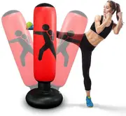 Inflatable punching bag 160 cm free-standing punching bag for children-Red