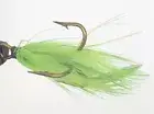 10 Flies - Green Feather Black Head on Bronze 2 Mustad Treble Hook