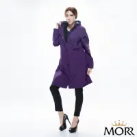 在飛比找momo購物網優惠-【MORR】女款 顯瘦英倫風防水透氣風衣(午夜紫)