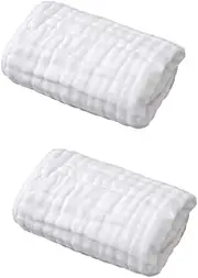 Abaodam Baby Blanket Set 2pcs Cotton Gauze Swaddle Bath Towel Belly Wrap Gentle on Skin