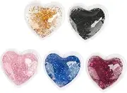 minkissy Multi-use Eye Pads 5pcs Heart Shaped Gel Eye Masks Cooling Heating Reusable for Eye Bags Face and Teeth