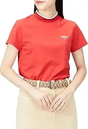 [Callaway] C22234202 Women's Short Sleeve Mock Neck Shirt (Star Jacquard UPF 50+) / Golf