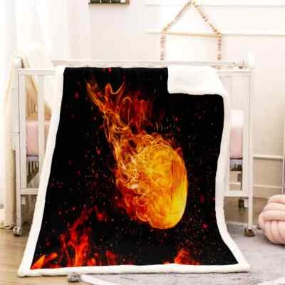 Peacock White Crystal Clear Fire 3D Warm Plush Fleece Blanket Picnic Sofa Couch