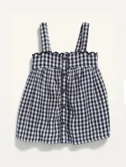 Old Navy Toddler Americana Sleeveless Button-Front Gingham Swing Top Size 2T $23