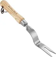 Berry&Bird Hand Weeder, Stainless Steel Gardening Weed Puller, 28.4cm/11.2in Manual Weeding Removal Cutter with Wood Handle for Planting Weeding Flower Vegetable Care in Garden Lawn Yard