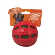 Nerf Dog Holiday Red Green Crinkle Squeak Ball