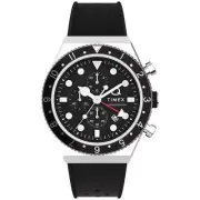 Timex Q GMT Chronograph 40mm Black Watch - Brand New