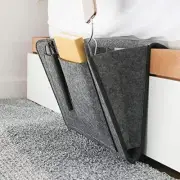 Felt Bedside Caddy, Bedside Pocket Caddy Bed Organizer Storage Inside Black