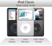 NEW Apple iPod Classic 7th Generation 80/120/160GB (Silver/Black) - Sealed
