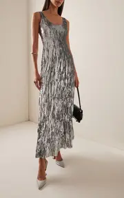 [Marmar Halim] Sequined Crinkled Silk Gown