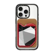 Snappy MagSafe Wallet Snappy™ BioVeg Heart Wallet MagSafe Compatible Geometrical black white gray silver glitter abstract pattern