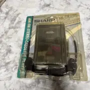 Vintage NIB Sharp JC-180(GY)-B AM FM Stereo Cassette Tape Player-Belt Clip