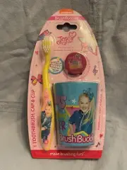 NEW Children's JoJo Siwa Brush Buddies 3 Piece Soft Toothbrush, Cup, & Cap Set