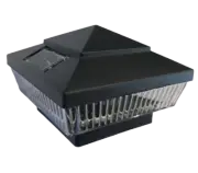 Solar Square Outdoor 4" 5" 6" Black 5 LED Patio Fence Post Cap Light