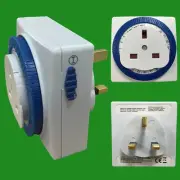 24 Hour Segment Timer Switch, Programmable On/Off Function, UK Mains 3-pin Plug