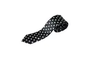 Mens Black & White Polka Dot 5cm Skinny Neck Tie