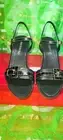 Wedge Black Leather Spring Summer Shoes New Aerosole Crocodile Accent Sz 6.5