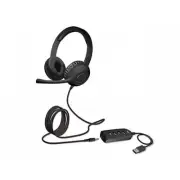 Cyber Acoustics AC-5812 3.5MM HEADSET W/ USB CONTROLLER NOISE CANCEL MIC BRAIDED