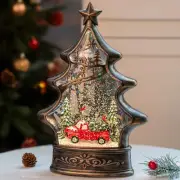 11.5 Inch Snow Globe Christmas Tree Figurine Lantern Musical Lighted Water Re...