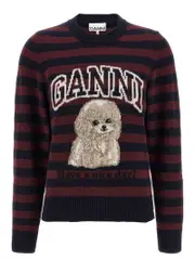 [Ganni] Ganni-Graphic Wool Mix Poodle Stripe Maglioni Multicolor-Donna L