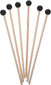 CVUTOVO 6pcs Marimba Sticks for Percussion Instrument Comfortable Xylophone Hammers Safe Tongue Drum Mallets
