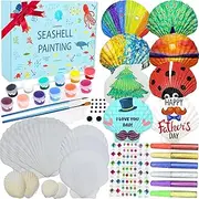 Lanwexy Sea Shell Painting Kit for Kids DIY Painting Present for Girls Boys Easter Art and Craft Kits for Age 4 5 6 7 8 9 10 11 12 13 Year Old Birthday Day
