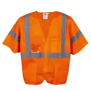 Cordova V30004XL Cor-Brite Type R, Class III, Orange Mesh Vest, Zipper...