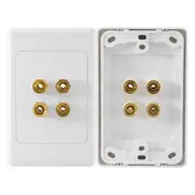 PRO2 4x BANANA SOCKETS-4 TERMINAL SPEAKER WALL PLATE PRO1032