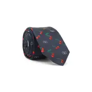 [Valentino Garavani] Valentino Garavani-Navy Blue Silk Tie-Uomo OS OS