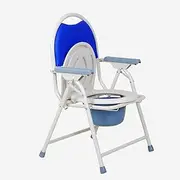 Lightweight Toilet Chair Commode Chair Folding Pregnant Bedside Commode with Padded Backrest Bucket for Adults Handicap
