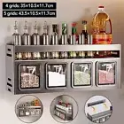 2 Tiers Wall-mounted/Countertop Spice Rack Jars Shelves Stand Kitchen Organiser