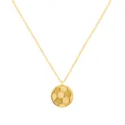 14K Yellow Gold Mini Soccer Ball Pendant Necklace, 16" To 18" Adjustable
