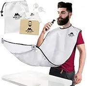 Best Beard Shaving Catcher Bib –The Smart Way to Shave – Beard Trimming Apron & Shaving Cape – Perfect Grooming Gift or Men's Birthday Gift – Includes Shaping Comb, Bag, & Grooming E-Book by Mobi Lock
