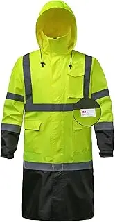 [DPSAFETY] High Visibility Class 3 Rain Suit ，Hi Vis Rain Jacket With 3M Reflective Strips
