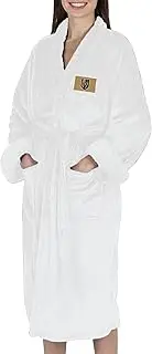 Northwest NHL Las Vegas Golden Knights White Out Silk Touch Robe with Logo, Comfortable Lounge Wear for Men and Women, Small/Medium