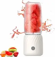 Portable Blender - Electric Juicer with 6 Stainless Steel Sharp Blades Wireless Rechargeable Personal Blender Juice Machine for Shakes and Smoothies, 350ml Large Capacity (White)