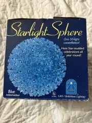 Starlight Sphere Bethlehem Lighting 50 Light BLUE Constellation New