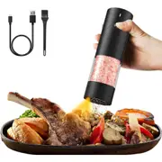 Electric Salt and Pepper Grinder Set Rechargeable Adjustable Coarseness Mill