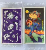 Hallmark Scratch and Sniff Halloween stickers HAY SCENT & OLD BONE SCENT LOT