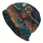 Enchanting Colorful Flying Owl Light Beanie Ski Cap Hat Skully 'One Size' Nature