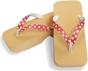 Hajime(一歩) [One Step] [Hajime] Geta Geta Clogs, Soft and Water Resistant, Made of Sponge, 10.6 inches (27 cm), BE/Dot x Red, Dot x Red (Dot x Red/27), Dot × Red, 27.0 cm