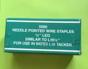 *NOS* NEDDLE POINTED WIRE STAPLES-FOR L19 TACKER( 1/2" LEG) FREE SHIPPING*