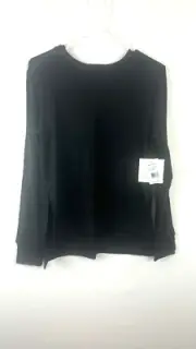 Beyond Yoga Womens Just Chillin Long Sleeve Pull Over Black Medium