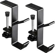 [Aymorder] 2 Pack Purse Hook for Table - Adjustable Metal Bag Holder Hook Clamp, Under Desk Hanger for Handbags, Backpacks, Accessories - Universal Desk Mount, Table Edge Hook Portable & Sturdy Design (Black)