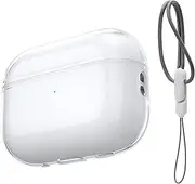 AirPods Pro 2nd Generation Case Cover with Adjustable Anti-Drop Lanyard, Clear Soft TPU Protective Case Compatible with Apple AirPods Pro 2 Wireless Charging Case - Slim & Durable Design